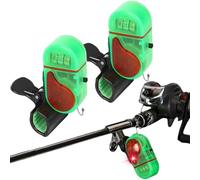 Fishing Bite Alarm with LED Light, 2025 New Smart Electronic Fishing Bells, Upgrade Clip-On Sensitive Sound Tip-Up Fish Alarms, Sound Bite Alert Bell Suitable for Rods, Ice Fish (2Light -2Pcs)