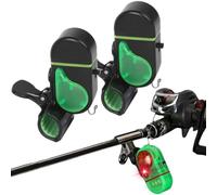 Fishing Bite Alarm with LED Light, 2025 New Smart Electronic Fishing Bells, Upgrade Clip-On Sensitive Sound Tip-Up Fish Alarms, Sound Bite Alert Bell Suitable for Rods, Ice Fish (1Light -2Pcs)