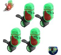 Fishing Bite Alarm with LED Light, 2025 Smart Clip-On Electronic Fish Bite Alert Bell, Sensitive Sound Bite Detector for Rods, Ice Fishing, Day & Night Multipack (4pcs,green)