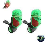 Fishing Bite Alarm with LED Light, 2025 Smart Clip-On Electronic Fish Bite Alert Bell, Sensitive Sound Bite Detector for Rods, Ice Fishing, Day & Night Multipack (2pcs,green)
