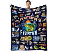 Fishing Blanket Fishing Gifts for Men Boys Soft Warm Flannel Funny Fish Stuff Throw Blanket Best Gift for Fisherman Lovers Birthday Decor Gifts for Kids Adults 60"x50"