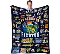 Fishing Blanket Fishing Gifts for Men Boys Soft Warm Flannel Funny Fish Stuff Throw Blanket Best Gift for Fisherman Lovers Birthday Decor Gifts for Kids Adults 50"x40"