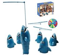 Fishing Board Game for Ages 3-5, Catch The Longest Fish Competitive Game with Penalty Spinner, Educational Fine Motor Skill, Birthday Gift for 3 4 5 Year Old Boys Girls