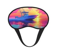 Fishing Boat Heading Out to Sea Blackout Sleep Mask - Soft Adjustable Eye Mask for Full Light Blocking, Deep Sleep, Travel & Relaxation