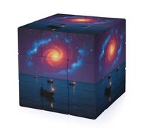 Fishing Boat Star Vortex Magic Cube,The Original 3x3 Cube,Speed Cube Problem-Solving Brain Teaser,Easy Turning Sensory Puzzle Toy,Sensory Stress Relief Form Fidget Toys