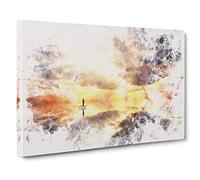 Fishing Boat Watercolour Canvas Print for Living Room Bedroom Home Office Décor, Wall Art Picture Ready to Hang, 30 x 20 Inch (76 x 50 cm)