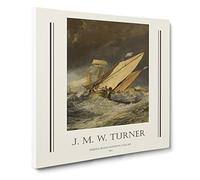 Fishing Boats Entering Callais By Joseph Mallord William Turner Canvas Print | Gallery Wrapped 30mm Frame Wall Art | 20x20 inches | Ready to Hang | Classic Beach Picture | Living Room Lounge Office