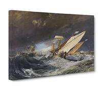 Fishing Boats Entering Callais By Joseph Mallord William Turner Canvas Print | Gallery Wrapped 30mm Frame Wall Art | 24x16 inches | Ready to Hang | Classic Beach Picture | Living Room Lounge Office