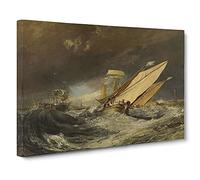 Fishing Boats Entering Callais By Joseph Mallord William Turner Canvas Print | Gallery Wrapped 30mm Frame Wall Art | 30x20 inches | Ready to Hang | Classic Beach Picture | Living Room Lounge Office