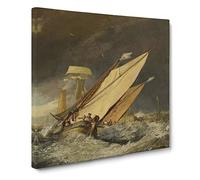 Fishing Boats Entering Callais by Joseph Mallord William Turner Canvas Print | Gallery Wrapped 30mm Frame Wall Art | 20x20 inches | Ready to Hang | Modern Beach Picture | Living Room Lounge Office