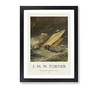 Fishing Boats Entering Callais By Joseph Mallord William Turner Exhibition Museum Painting Framed Print | A2 Black Framed Wall Art | Ready to Hang | Modern Historical Picture | Living Room Office