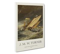 Fishing Boats Entering Callais Joseph-Mallord William Turner Canvas Print | Gallery Wrapped 30mm Frame Wall Art | 30x20 inches | Ready to Hang | Contemporary Beach Picture | Living Room Lounge Office