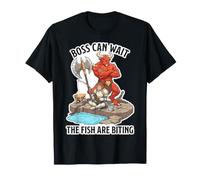 Fishing Boss Can Wait The Fish are Biting Funny Men Kayak T-Shirt