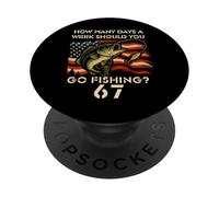 Fishing Boy American USA Flag Bass Fish 67 PopSockets Adhesive PopGrip