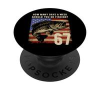 Fishing Boy American USA Flag Bass Fish 67 PopSockets Adhesive PopGrip