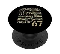 Fishing Boy American USA Flag Bass Fish 67 PopSockets Adhesive PopGrip