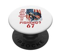 Fishing Boy American USA Flag Bass Fish 67 PopSockets Adhesive PopGrip
