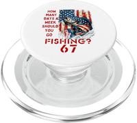 Fishing Boy American USA Flag Bass Fish 67 PopSockets PopGrip for MagSafe