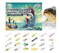 Fishing - Bright Colour Countdown Calendar | 24 Day Fishing | Fishing Lure Set | Complete Set of Sturdy Access