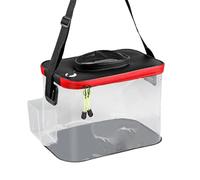 Fishing Bucket - 20L Large Capacity Eva Storage Bag, Collapsible Clear Fish Container, Vented Bait Holder Basket, Water Resistant Folding Barrel | for Anglers, Riverside, M