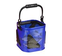 Fishing Bucket, Crappie Fishing Bucket, Deep Sea Bait Holder, Foldable Space Saver, Waterproof Interior Lining, 26x26x24cm, For Shore Docks Boats Or Piers