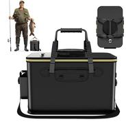 Fishing Bucket - Fishing Bait Bucket, Foldable Water Storage Drum, Legling Bait Storage Housing, Multi-Purpose Quarter Live Capacity Live Fish Container, Easy to Use, Waterproof for Camping
