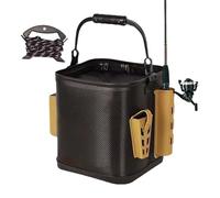 Fishing Bucket for Fish - Live Fish Container - Lightweight Waterproof EVA Double Zipper Lure Bag Water Storage for Hiking Traveling Camping Outdoor Activities