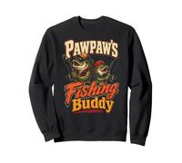 Fishing Buddy Pawpaw's Funny Cartoon Angler Grandpa Gift Sweatshirt
