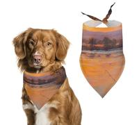 Fishing by The River Sunset Bandanas for Dogs Triangle Pet Bibs