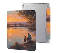 Fishing by The River Sunset Tri-fold Tablet Case