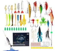 Fishing Calendar Advent 2025, 24 Day Fishing Lure Set, Realistic Bait Set for Freshwater and Saltwater Anglers, Adults, Teenagers