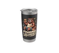 Fishing Calories Don't Count Funny Bear Burger Stainless Steel Insulated Tumbler