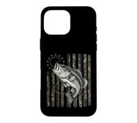 Fishing Camo American Flag Bass Fish Cool Case for iPhone 16 Pro Max