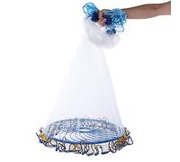 Fishing Cast Net, 2.4M/7.9Ft Easy Throw Fishing Net 360 Degree Nylon Line Mesh Bait Trap Telescopic Fish Trap Fishing Activities Freshwater Casting Nets for Bait Trap Fish Shrimp