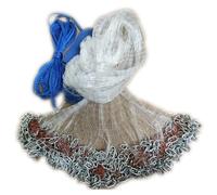 Fishing Cast Net 4ft-12ft Radius Saltwater Casting Nets for Bait Trap Fish Easy Throw Monofilament Line with Steel Chain Sinker 3/5 Inches Mesh Size -12FT