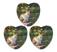 Fishing Cat Car Air Freshener, 3 Pcs Love form Hanging Air Freshener Cards, Long Lasting Fragrance Scented Cards for Car, Home, Office Black-style