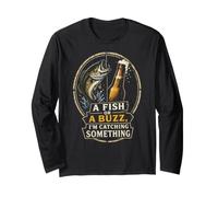 Fishing Catching Something Funny Angler Bass Gift Long Sleeve T-Shirt