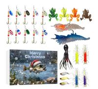 Fishing Countdown Calendar, 24 Days Christmas Countdown, Fishing Lure Set, Father, Boyfriend, Husband, Teens, Men, Fishermen, Fishermen, Freshwater Saltwater