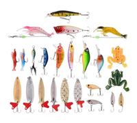 Fishing Countdown Calendar,Christmas 24 Days Advent Fishing Bait Set | Realistic Baits for Trout Bass Men Adult Holiday Rivers Lakes Beach Dock Shore Saltwater Birthday
