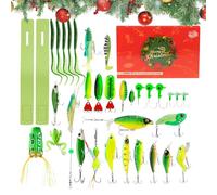 Fishing Countdown Calendars - Bait Countdown Calendar Fish Accessories 24 Days,Christmas Fishing Lures Accessories Gear Set for Father Grandpa Boyfriend