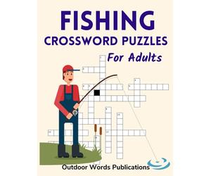 Fishing Crossword Puzzles For Adults: Medium Difficulty Puzzle Book for Fishing Enthusiasts