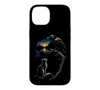 Fishing Crow Fish Lake Sunset Scene Angler Gift Case for iPhone 14