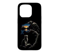 Fishing Crow Fish Lake Sunset Scene Angler Gift Case for iPhone 15 Pro