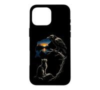 Fishing Crow Fish Lake Sunset Scene Angler Gift Case for iPhone 16 Pro Max
