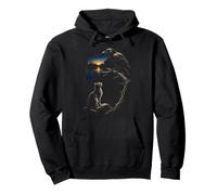 Fishing Crow Fish Lake Sunset Scene Angler Gift Pullover Hoodie