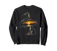 Fishing Crow Fish Lake Sunset Scene Angler Gift Sweatshirt