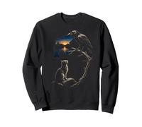 Fishing Crow Fish Lake Sunset Scene Angler Gift Sweatshirt