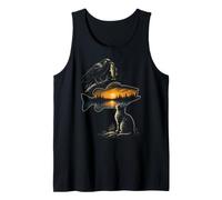 Fishing Crow Fish Lake Sunset Scene Angler Gift Tank Top