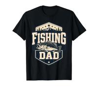 Fishing Dad Bass Angler Outdoors Emblem Value Graphic T-Shirt, Men, Black, L