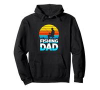 Fishing Dad Retro Sunset Father Angler Fathers Day Pullover Hoodie